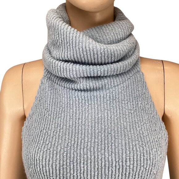 ASOS Design Womens Maxi Dress Size 6 NWOT Boucle Sleeveless Extreme Roll Blue - Picture 3 of 13